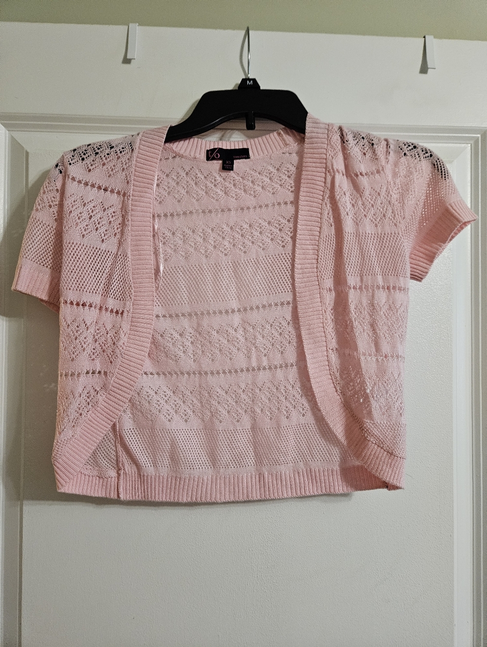 Pink Crop Sweater Cardigan, XS